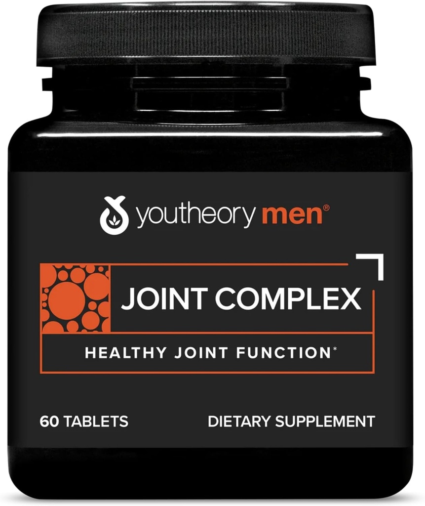 Youtheory Joint Complex for Men - with Boswellia, ג'ינג'ר, Turmeric ו UC-II Collagen, 60 טבליות