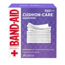 Band-Aid Brand Absorbent Cushion Care Sterile Square Gauze Pads for First Aid Protection of Minor Cuts, Scrapes & Burns, Non-Adhesive, Wound Care Dressing Pads, גדול, 4 ב- x 4 ב, 25 ct