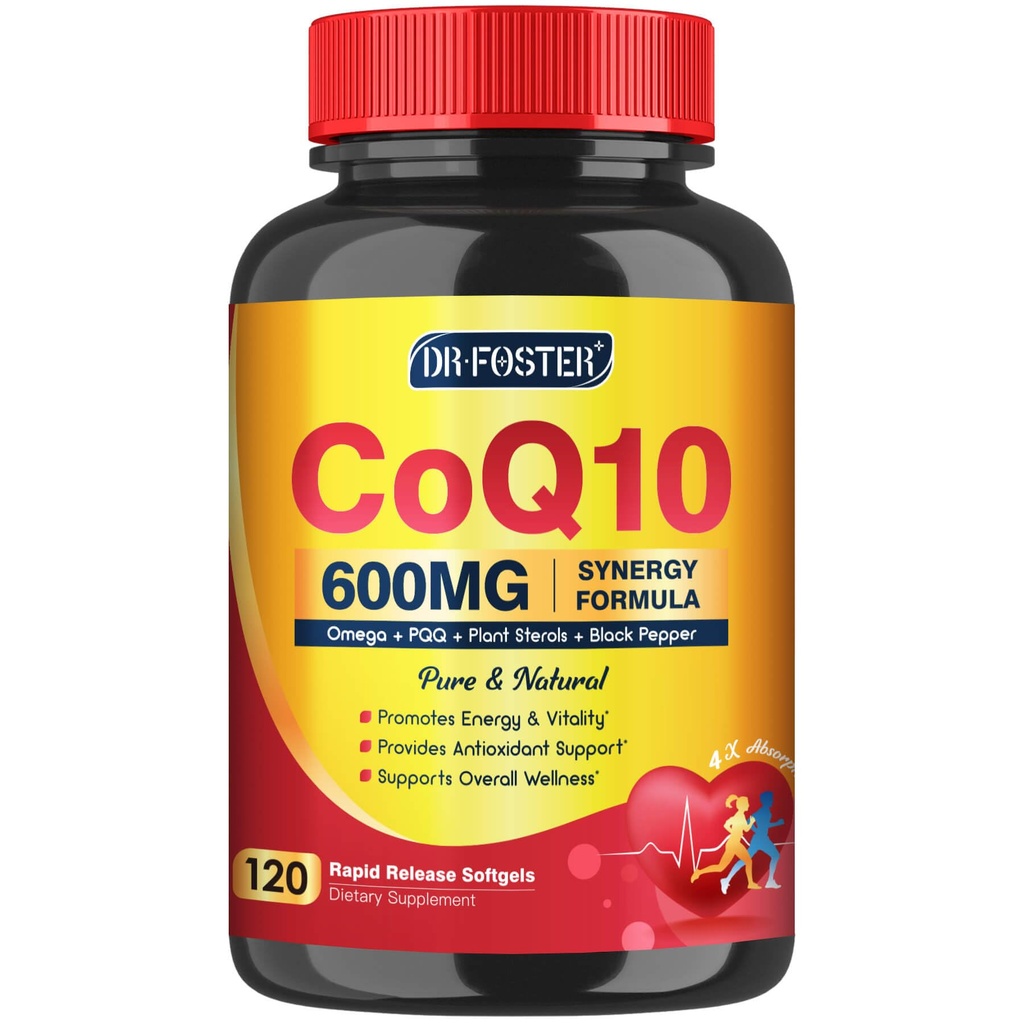 CoQ10 600 מ"ג Softgels CoQ10 תוסף - CQ10 Coenzyme-Q10 עם אומגה 3 & PQQ & ויטמין E, CoQ10 400 מ"ג Softgels, 60 משרתים