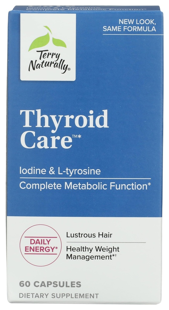 טרי באופן טבעי Thyroid Care - Immune Health & אנרגיה תמיכה פורמולה - תוספת תזונתית עם Iodine עבור תמיכה בריאות Thyroid - תוספת בריאות עם L-Tyrosine - 60 קפסולות