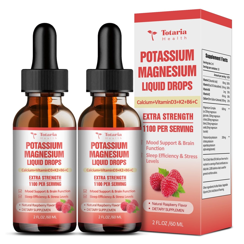 Potassium Magnesium תוספת נוזל טיפות - גבוה Absorption Potassium תוספת עם Magnesium, Calcium, ויטמין D3 K2, טבעוני, non-GMO Potasio תמיכה מ Cramps, העצם, שרירים - 4 Fl ozozozium, ויטמין D3 K2, טבעוני, ללא GMO Potasio תמיכה המחוקקת Cramps, העצם - 4 Fl oz oz oz oz oz
