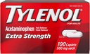 TYLINOL תוספת כוח כאב Reliever & Fever צמצם 500 מ"ג, Caplets 100 ea Pack של 2
