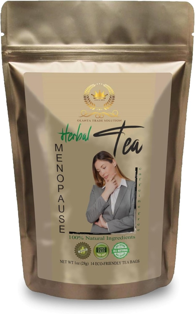 Black Cohosh Root - Menopause Herbal Tea - Advance Menopause Support, hot Flashes Tea, Genekgo biloba תוספי מזון אורגני, אורגני אדום Clover Tea - 1 Pack