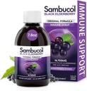 Sambucol Black Elderberry Syrup - Sambucus Elderberry Syrup for Adults Immune Support, Elderberry נוזל, Elderberry Extract, Gluten Free - 7.8 Fl Oz