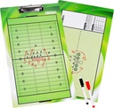 BETTERLINE כדורגל מאמן מועצת המנהלים הכפולה-Sided Dry-Erase Clipboard for American Football Coaches - מגיע עם 2 עונשים אפשריים