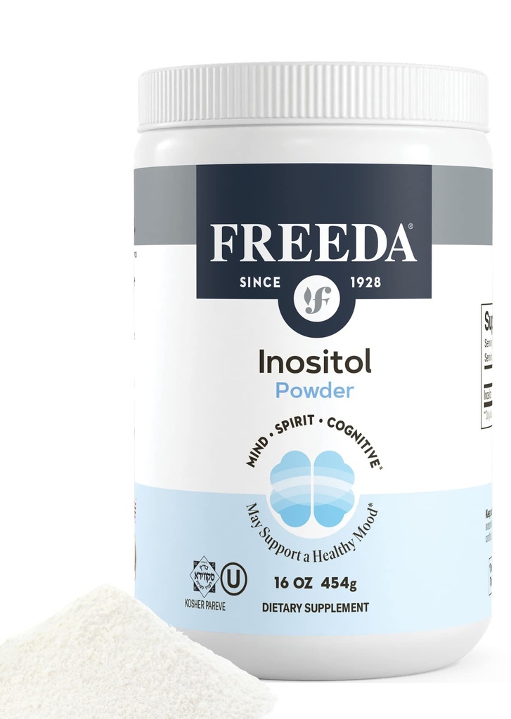 אבקת Myo-Inositol - ויטמין B8 עבור הורמונים, Mood & cell Health - תומך פוריות, מיקוד, אנרגיה ותפקוד מערכת העצבים - כשר, טבעוני, Non-GMO, Gluten-Free (16 oz)