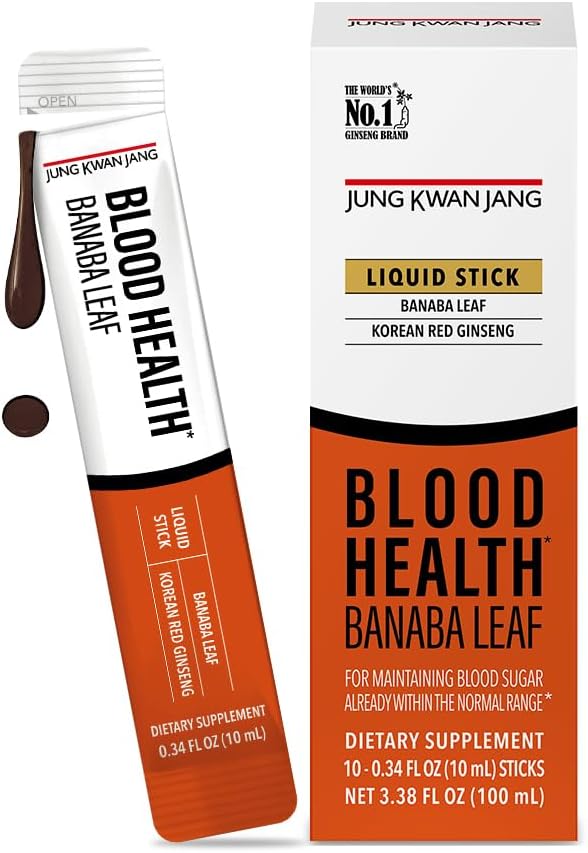 יונגKwanJang Blood Health Banaba Extract לחלץ (100 מ"ג), Carob Pods, הג'ינסנג האדום קוריאני כל פעם לחלץ מקלים עבור Circulation, Post Meal, Energy, 10 Count