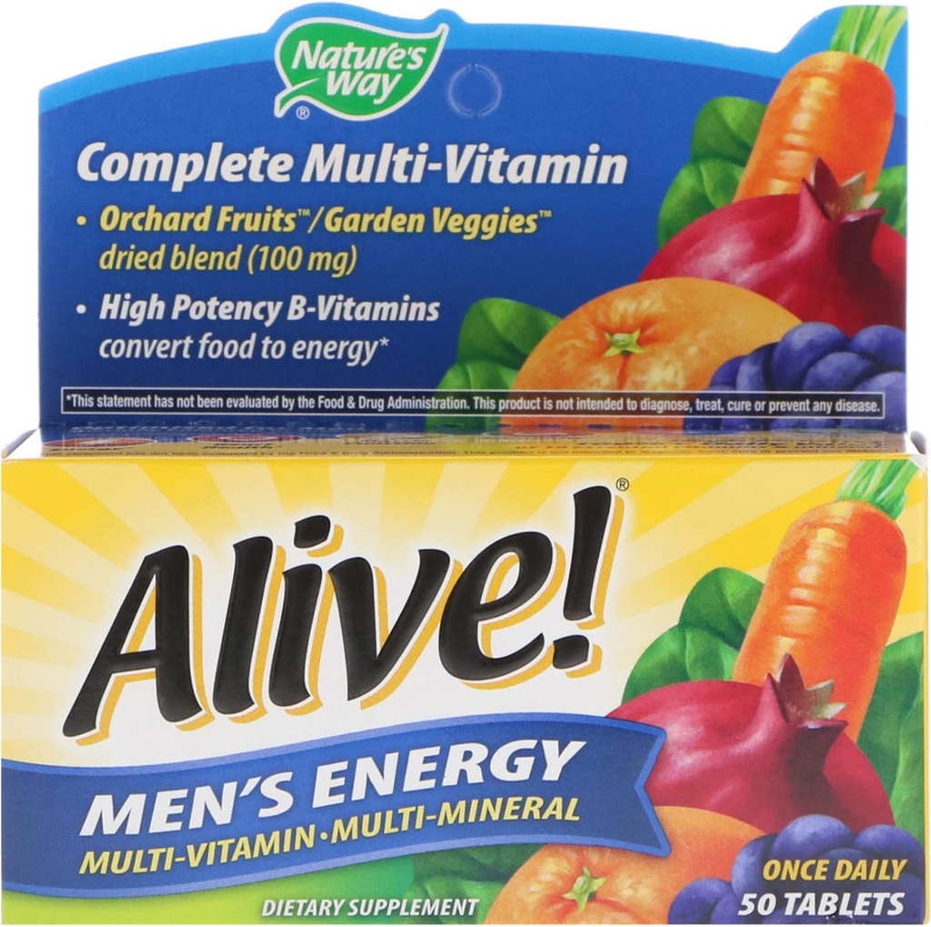 דרכו של הטבע חי! האנרגיה של גברים שלמה Multivitamin, High Potency B-Vitamins, 50 טבליות