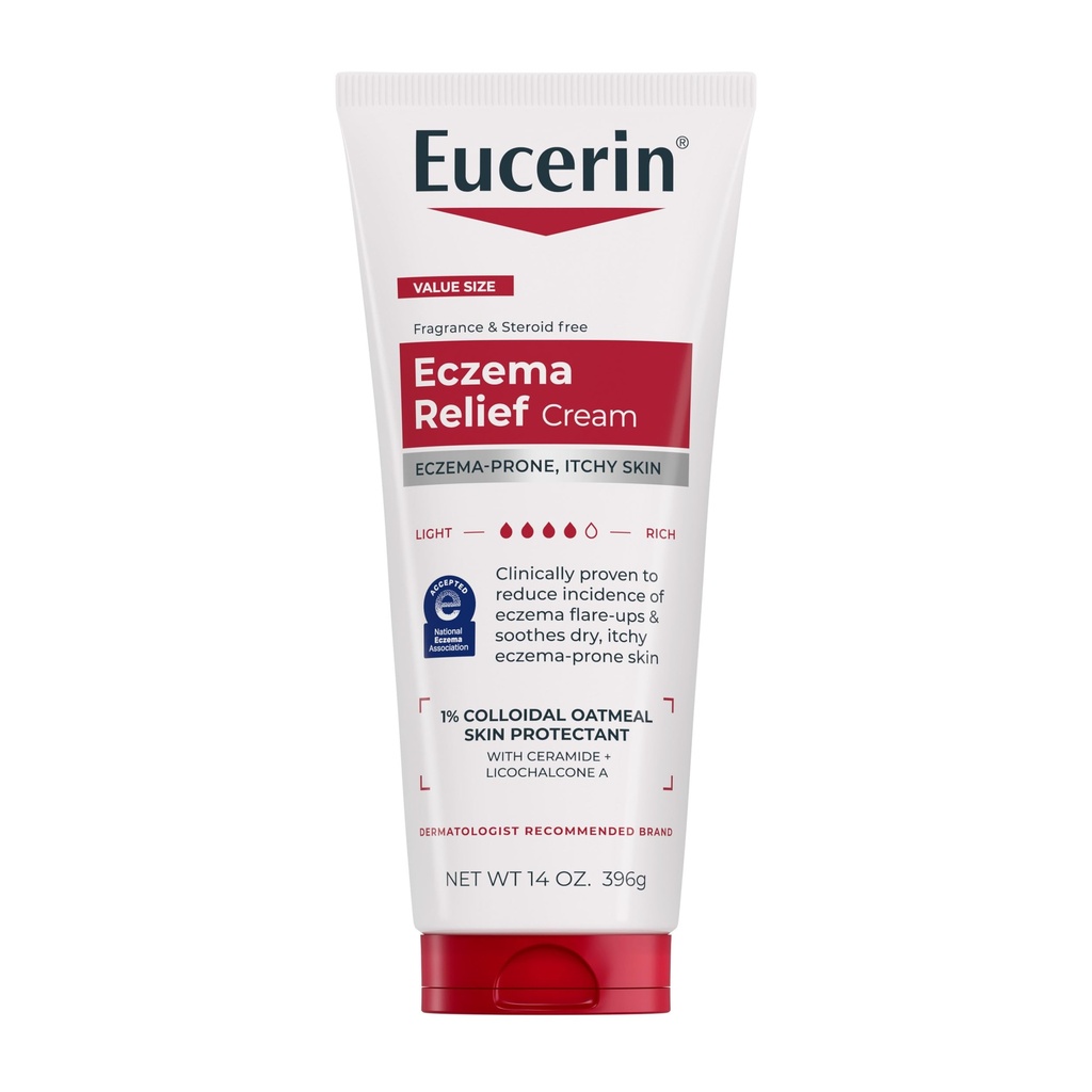 Eucerin Eczema Relief Body Cream, Eczema Cream with Colloidal Oatmeal, Ceramide-3 ו- Licorice Root Extract, 14 Oz Tube