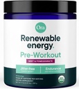 Ora Organic Pre Workout אבקת עבור גברים ונשים ברי ביאט פלאמור אורגני מוסמך, Soy-Free, ללא חלב, Gluten-Free Energy Boost for Women & Men, 20 משרתים