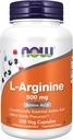 עכשיו L-Arginine 500 מ"ג,250 קפסולות Veg (חבילה עשויה להשתנות)