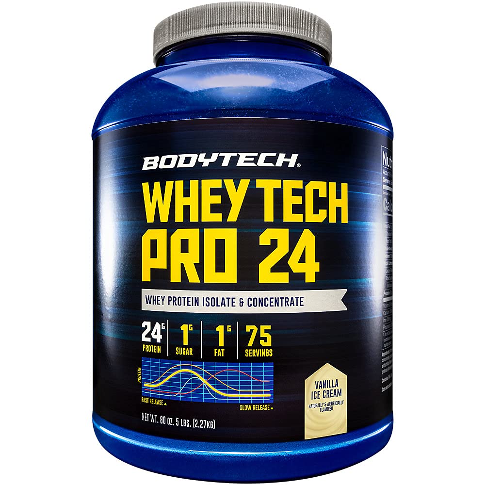 BODYTECH Whey Tech Pro24 אבקת Vanilla Ice Cream (5 lbs / 75 משרתים)