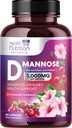 תוסף D-Mannose 1,350 מ"ג - עם Cranberry, Hibiscus & Dandelion - Fast-Acting, Natural Urinary Tract & Bladder תמיכה עבור נשים וגברים - Flush & ניקוי אימפולסים - Non-GMO, טבעוני - 180 קפסולות