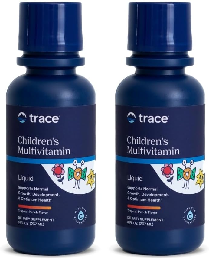 Trace מינרלים | ה- Multivitamin נוזלי עם ויטמין C, Zinc, & מינרלים | תומך עצמות בריאות ותחמושת בילדים | Natural Citrus Punch Flavor | 96 משרתים, 8 oz (2 Pack)