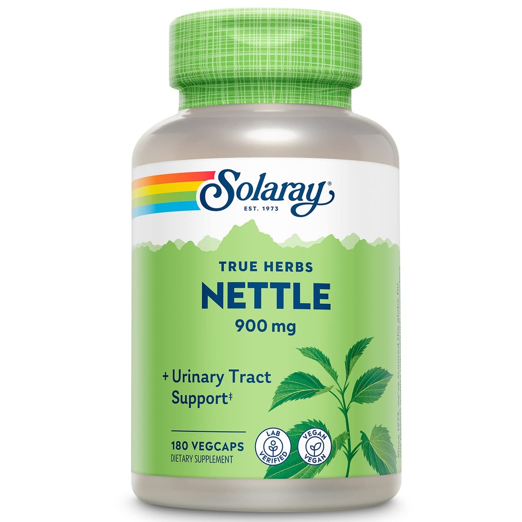 SOLAרי Nettle Leaf 450 מ"ג בריא Kidney, Urinary & Prostate תומך בשימוש מסורתי עבור תגובה אלרגיה בריאה הנשימה 180 CT