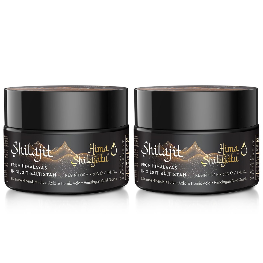 Shilajit Pure ההימלאיה אורגני Shilajit Resin - רמה 100% Purity Shilajit עם Fulvic Acid & 85+ Trace מינרלים מורכבים עבור אנרגיה & Immune תמיכה, Pack של 2 חודשים (4 חודשים)