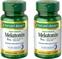 Nature's Bounty Melatonin 3 מ"ג, 100% תרופות חינם לשינה למבוגרים, תמיכה מרגיעה ושינה, תוספת תזונתית, 240 ספירה (Pack of 2)