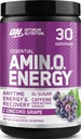 Optimum Nutrition Amino Energy - Pre Workout with Green Tea, BCAA, Amino Acids, Keto Friendly, Green Coffee Extract, אבקת אנרגיה - קונקורד Grape, 30 משרתים