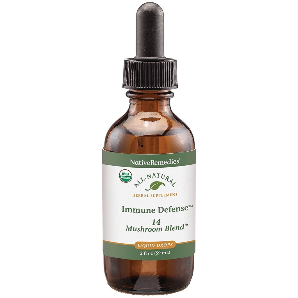 Native Remedies Immune Defense 14 Mushroom כדי להגן ולשמור על תפקוד מערכת החיסון, 2 Fl oz.