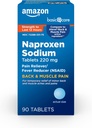 כאבי גב ושרירים בסיסיים, 220 מ"ג, 12-Hour Pain Relief, Nproxen Sodium Tablets, Pain Reliever ו- Fever מופחת, 90 Count