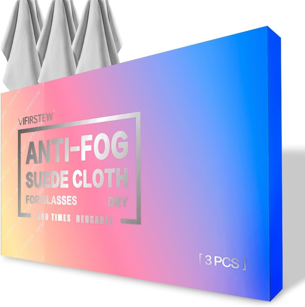 יבש אנטי פוג Cloth, 3 Pack Antifogging Cloth עבור משקפיים, מסך, גולגים, Reusable ו Portable ניקוי Cloth Lens Wipe עבור משקפי קודפס עם מסכות עם מסכות