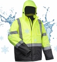 100% בטיחות חסימת מים לגברים, Hi Vis Reflective Work Jackets, Construction Rain Coats for Cold Weather
