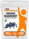 BulkSupplements.com Organic Blueberry Extraction - Blueberry Extractup, Antioxidant Support - Vegan & Gluten Free, 500 מ"ג למשרת, 1kg (Pack of 1)