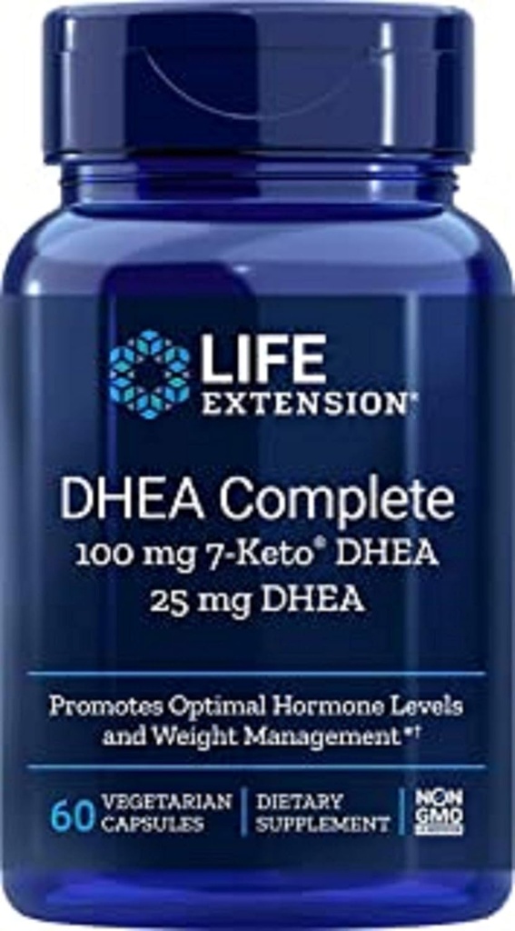 Life Extension DHEA Complete, 100 מ"ג 7-Keto DHEA, 25 מ"ג DHEA, 60 קפסולות