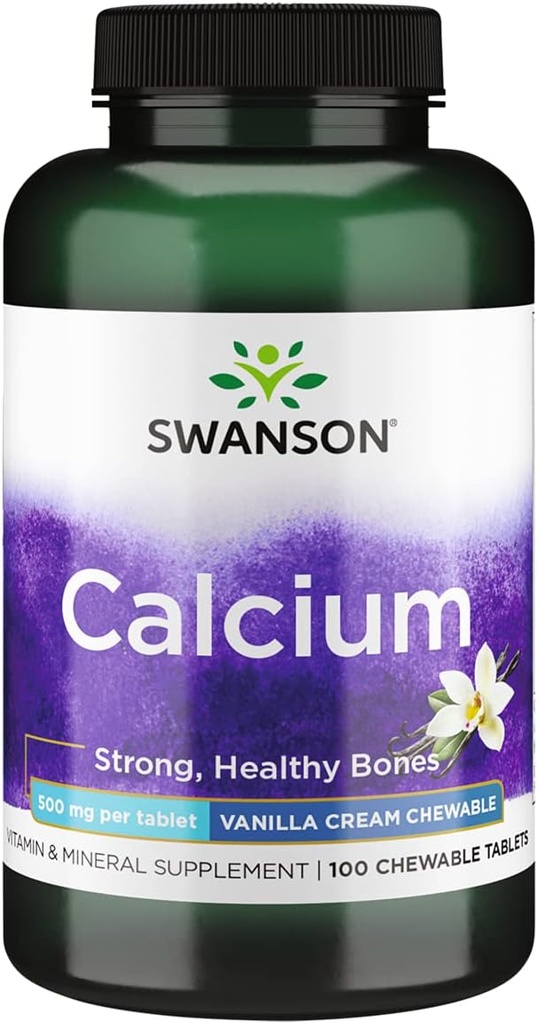 סוונסון Calcium-Vanilla Cream 500MG 100 TABS