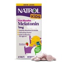 נטלו ילדים במהירות dissolve Melatonin 1 מ"ג, תוספת תזונתית לשינה שקטה, טבליות שינה לילדים, 40 טבליות Strawberry-Flavored Melatonin, 40 יום אספקה
