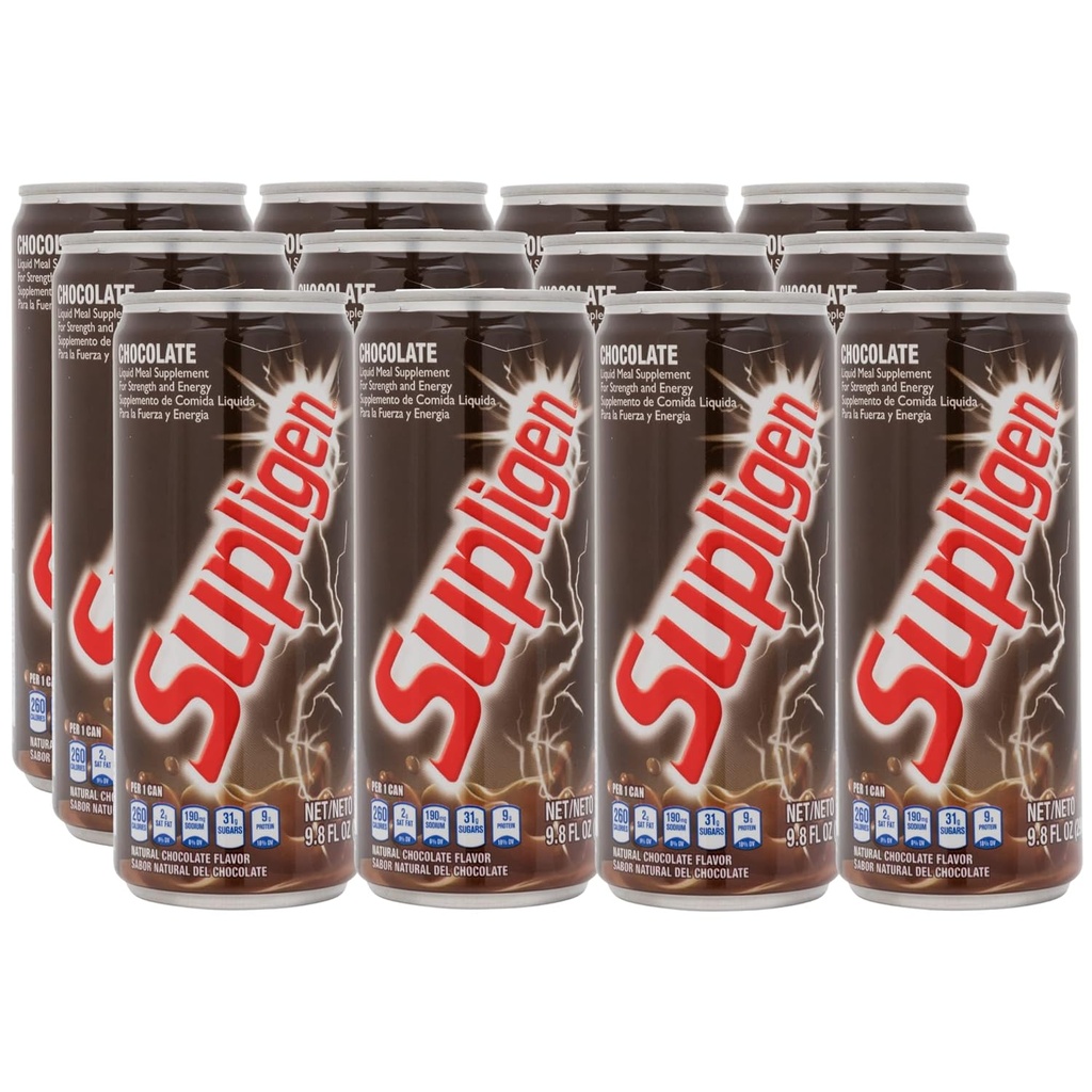 Supligen שוקולד נוזלי Meal תוסף, 9.87 oz (Pack של 12) - חלבון ווויטמין Shake עבור אנרגיה, כוח ושיקום - מוכן ל-Drink Nutritional Meal