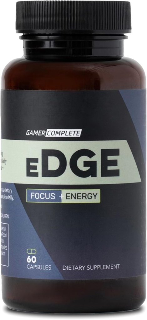 Edge, Brain, Energy, and Focus Supplement | Nootropic קפסולות ל- Boost Performance, Concentration, and Fuel Body & Mind עם ויטמינים לבהירות נפשית ואנרגיה | 60 קפסולות