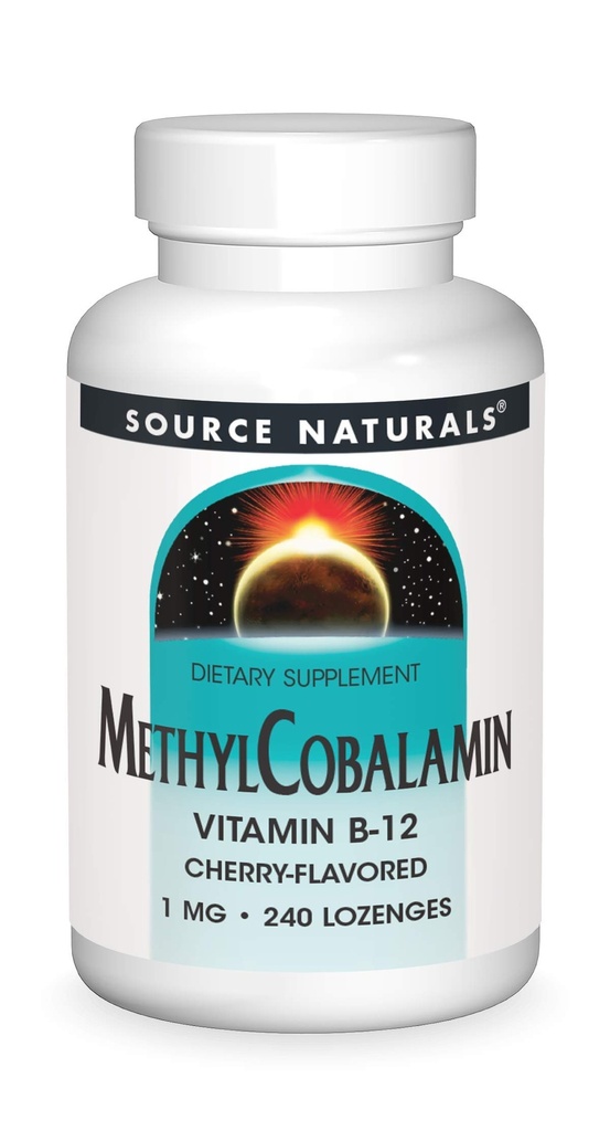 מקור טבעי MethylCobalamin Vitmain B-12 Cherry-Flavored, 1 מ"ג - 240 Lozenges