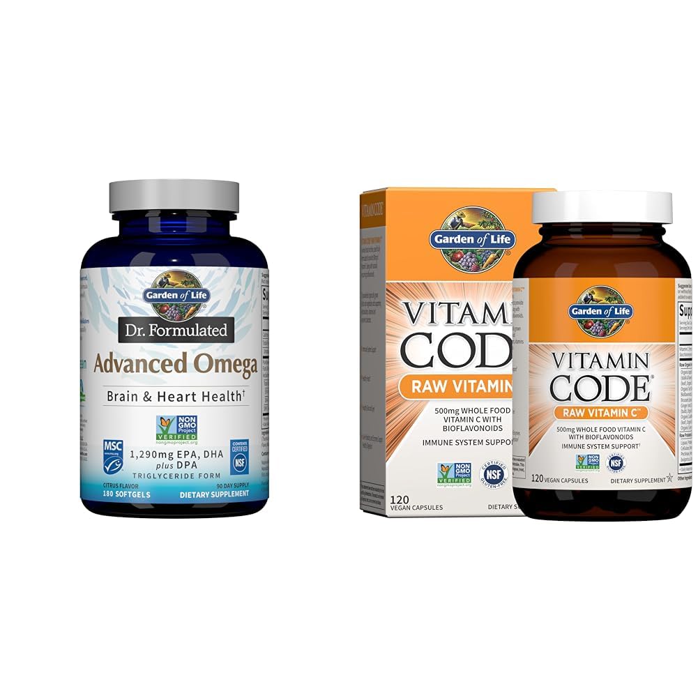 גן החיים ד"ר פורמולה Advanced אומגה Fish Oil & Raw ויטמין C, 120 קפסולות Veg