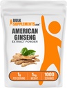 BulkSupplements.com American Geneseng לחלץ אבקה - ג'ינסנג תוסף, Herbal Supplements - Gluten Free, 1g לכל משרת, 1kg (2.2 lbs) (Pack of 1)