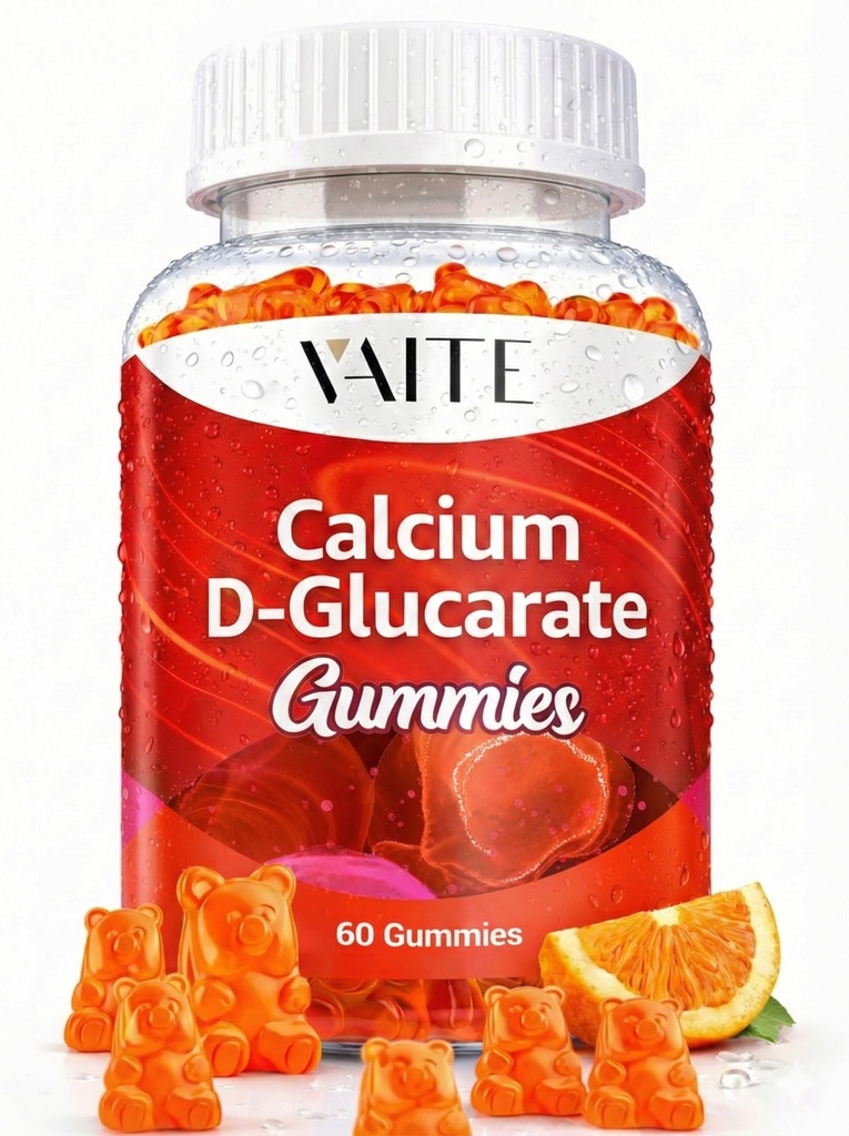 Calcium D-Glucarate Gummies 1000 מ"ג - CDG ניקוי תוספת לגברים ונשים, הורמון Metabolism Balance & Menopause תמיכה, Non-GMO, טבעוני, Gluten Free, Soy Free תוספים, 60 מסטיק צ'וגנס