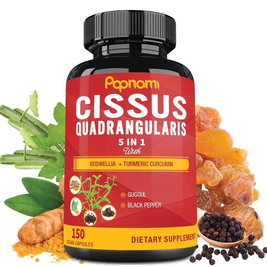 Premium Cissus Quadrangularis קפסולות עם Boswellia, Guggul, Turmeric, Black Pepper Extract - 150 קפסולות - 5 חודשים אספקה