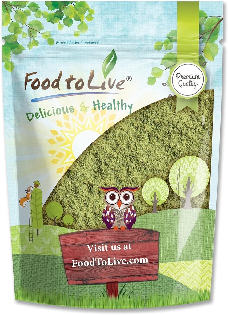 מזון לחיות - אבקת אלפאאלףה, 8 אוונס - Made from Raw Dried Whole Young Leaves,Vegan,Bulk, Great for Baking, Juices, Smoothies, Shakes, Теа, ו- Instant Breakfast Drinks