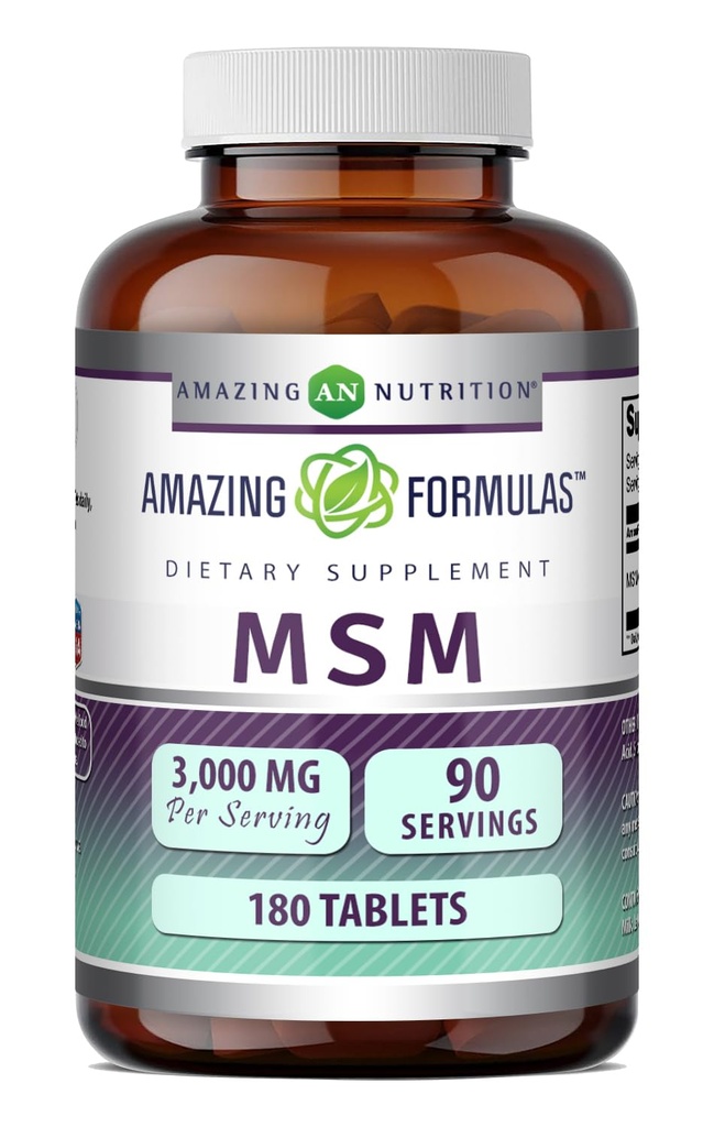 פורמולה מדהימה MSM (Methylsulfonylmethane) תוסף | 1500 Mg Per לשרת | 180 טבליות | Non-GMO |ten Free | Made in USA