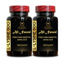 L-LYSINE Amino Acid תוספי מזון - תוספי Lysine תומכים תמונות בריאות ואת אוראלי Tissue, Amino Acid Lysine hydrochloride, Nitrogen Balance - 2 בקבוקי 200 הרוזן