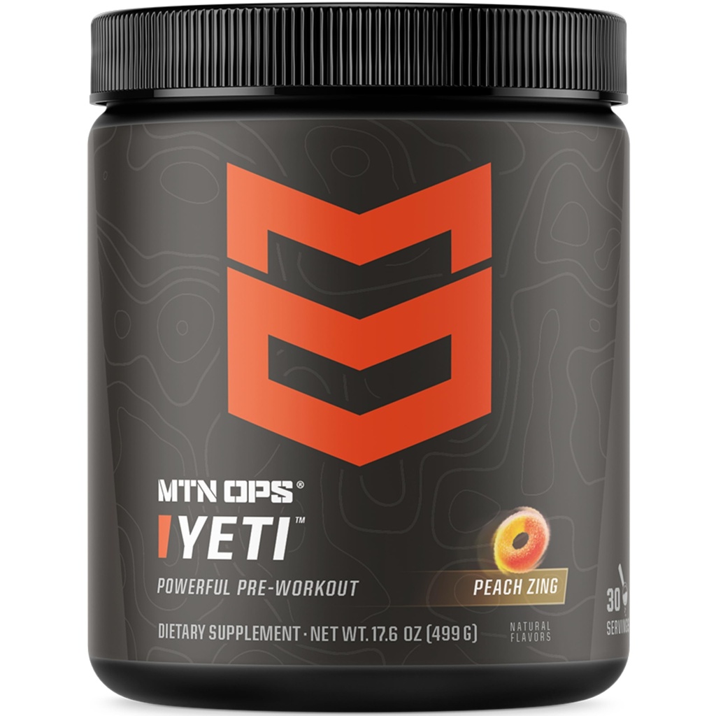 MTN OPS Buti Pre-Workout אבקת אנרגיה לשתות עם קריטין, 200 מ"ג Caffeine & BCAAs עם Beta Alanine, 30 משרת Tub, Peach Zing Zing