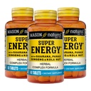 MASON NATURAL Super Energy, Made with Guarana, Panax גינזנג & Kola Nut for Optimal Performance & Energy, 90 יום אספקה, 60 טבליות (Pack of 3)