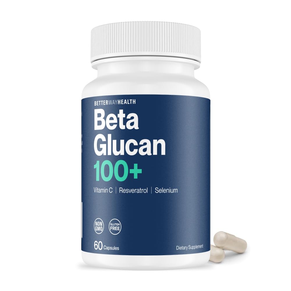 Better Way Health Advanced Immune Readiness - 1,3/1,6 Beta Glucan עם ויטמין C, Selenium & Resveratrol - Immune Support Supplement for NK Cells & Phagocytosis - 60 קפסולות