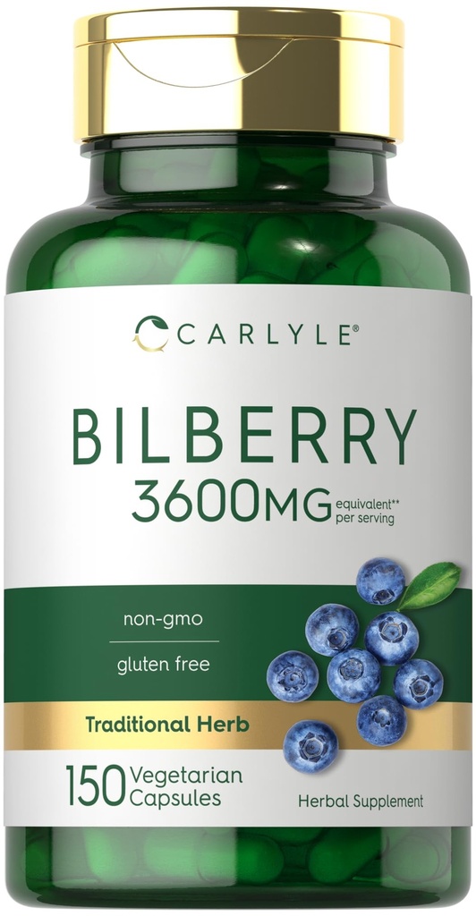 Carlyle Bilberry לחלץ קפסולות | 3600mg | 150 Count | Vegetarian, non-GMO, Gluten Free Fruit