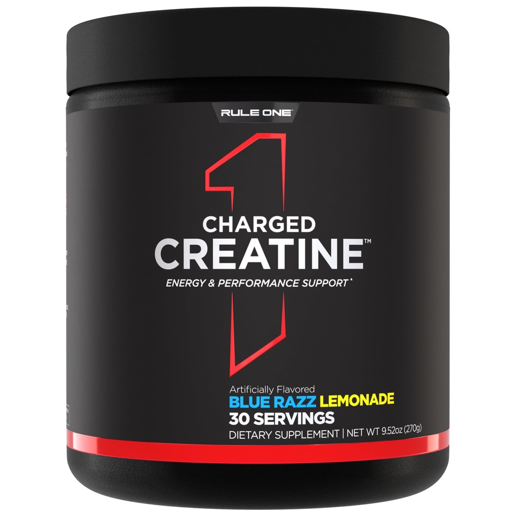 כלל 1 טעון Creatine - Multi-Function Workout תוספת עם Creatine, אלקטרוליטה, וגלובלי אנרגיה עבור אינטנסיביות, ביצועים, וגיבוי לחות (30 משרתים, Blue Razz Lemonade)
