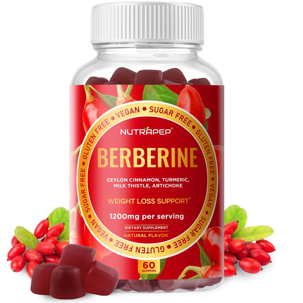 Premium Berberine HCl GLP-1 משקל חניכיים (1200 מ"ג) עם Ceylon Cinnamon Turmeric Milk Thistle Artichoke - Sugar Freeten Free High Potency GLP1 תמיכה תוסף