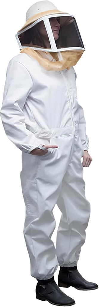 Mann Lake Deluxe Bee Suit, Beekeeping Gear with Zippered Square Veil, Durable 50/50 Cotton/Polyester Band, Bee Protection Suit, Professional Beekeeping Suit for Adults, Large Big Square Veil