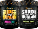 ALPHA LION Superhuman Pre Workout אבקת & Post Workout Recovery Bundle, Sustained Energy & Focus + Lean שריר צמיחה, כוח וכרך (Miami Vice & השרירים Marg)