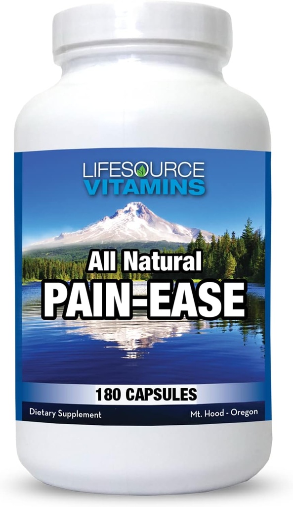 LifeSource ויטמינים All Natural Pain Ease - 20 Herbs Synergistic ו Enzymes כי באופן טבעי ומאובטח תמיכה: כאבי ראש ומיגרינים - ברכיים - כתפיים - מפרקים - כאב חקיקה - Tension