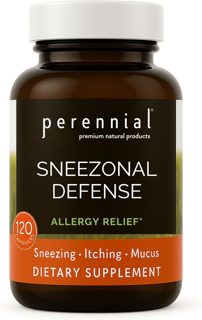 Sneezonal Defense Allergy הקלה פורמולה - תוספת צמחית טבעית לתמיכה אלרגיות עונתיות ובריאות החיסון - 120 קפסולות צמחוניות, non-GMO, Gluten-Free